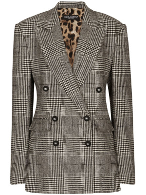 

Houndstooth virgin wool double-breasted blazer, Dolce & Gabbana Houndstooth virgin wool double-breasted blazer