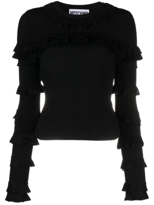 

Draped ribbed-knit top, Moschino Draped ribbed-knit top