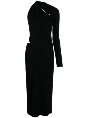 

One-shoulder cut-out midi dress, Versace One-shoulder cut-out midi dress