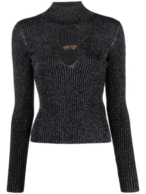 

Logo-lettering cut-out detailing jumper, Versace Jeans Couture Logo-lettering cut-out detailing jumper