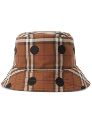 

Polka dot check-print bucket hat, Burberry Polka dot check-print bucket hat