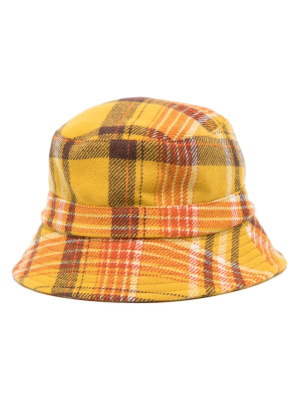 

Check-pattern wool bucket hat, YMC Check-pattern wool bucket hat