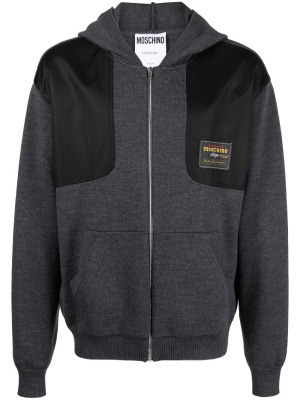 

Logo-patch zip-up hoodie, Moschino Logo-patch zip-up hoodie