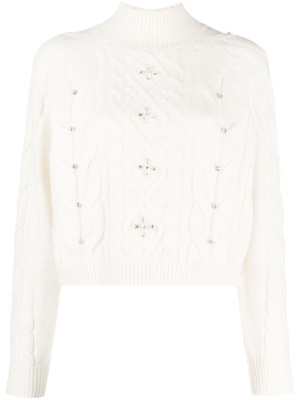 

Crystal-embellished cable-knit jumper, TWINSET Crystal-embellished cable-knit jumper