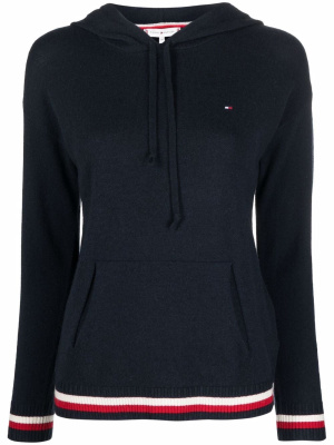 

Logo-embroidered cashmere-blend hoodie, Tommy Hilfiger Logo-embroidered cashmere-blend hoodie