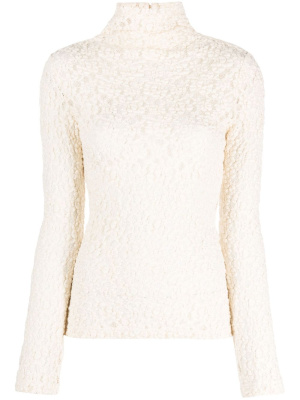 

Floral-lace roll-neck top, Chloé Floral-lace roll-neck top