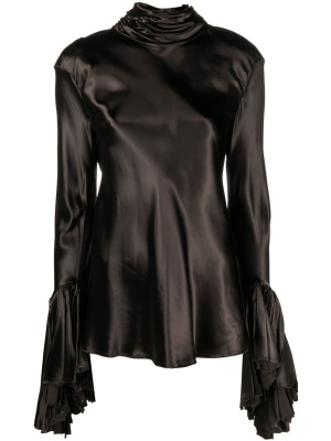 

Pleated-cuff silk blouse, KHAITE Pleated-cuff silk blouse