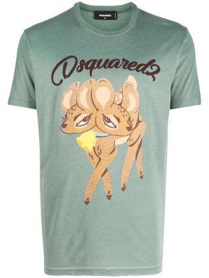 

Deer-print ombre-effect T-shirt, Dsquared2 Deer-print ombre-effect T-shirt