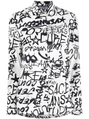 

Logo-print cotton shirt, Versace Jeans Couture Logo-print cotton shirt