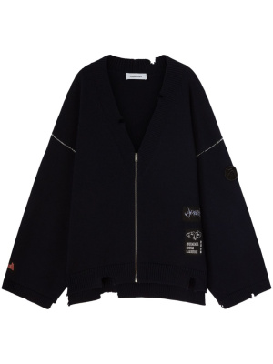 

Distressed-finish wool cardigan, AMBUSH Distressed-finish wool cardigan