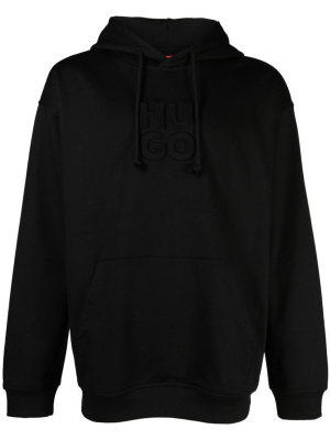 

Logo-embossed drawstring hoodie, HUGO Logo-embossed drawstring hoodie