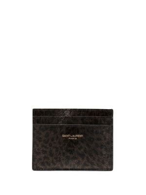 

Leopard-print leather card holder, Saint Laurent Leopard-print leather card holder