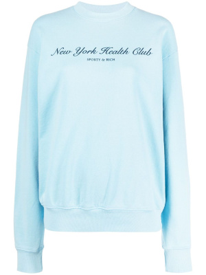 

Text-print cotton sweatshirt, Sporty & Rich Text-print cotton sweatshirt