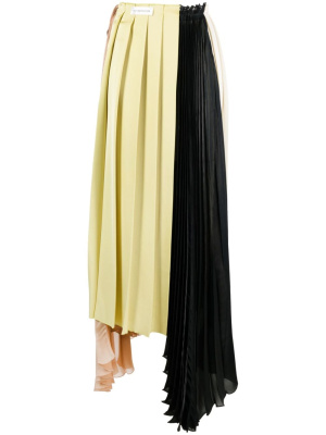 

Colour-block pleated asymmetric skirt, Victoria Beckham Colour-block pleated asymmetric skirt