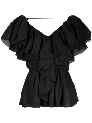 

V-neck ruffled blouse, Chloé V-neck ruffled blouse