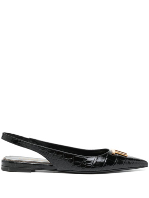 

Logo-plaque ballerina shoes, TOM FORD Logo-plaque ballerina shoes