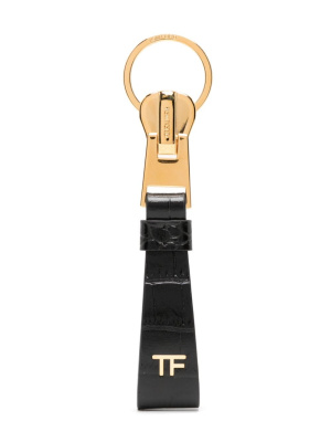 

Monogram-print leather keyring, TOM FORD Monogram-print leather keyring
