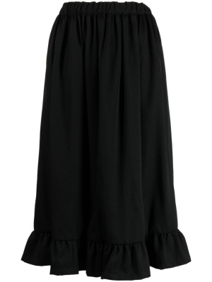 

Elasticated-waistband ruffle-hem midi skirt, Comme Des Garçons Girl Elasticated-waistband ruffle-hem midi skirt