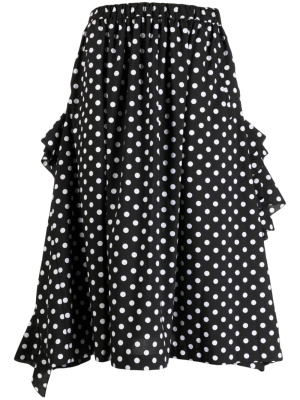 

Ruffled-detail polka dot-print midi skirt, Comme Des Garçons Comme Des Garçons Ruffled-detail polka dot-print midi skirt