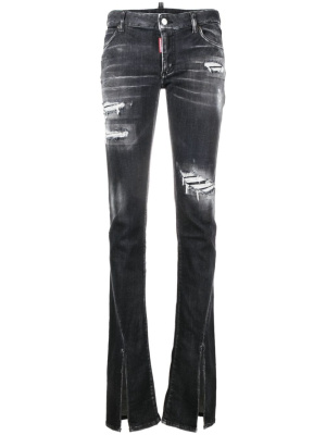 

Logo-tag distressed flared jeans, Dsquared2 Logo-tag distressed flared jeans