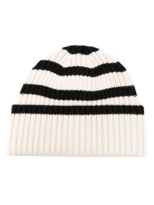

Striped ribbed-knit wool beanie, TOTEME Striped ribbed-knit wool beanie