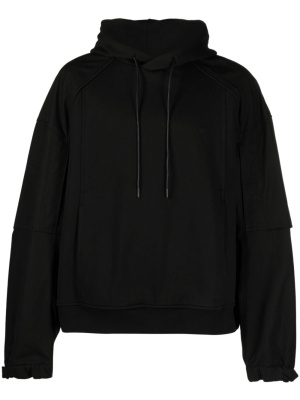 

Logo-embroidered cotton hoodie, Juun.J Logo-embroidered cotton hoodie