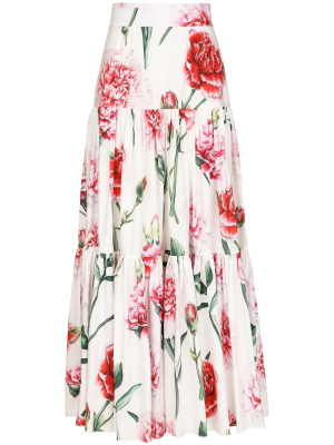 

Floral-print tiered maxi skirt, Dolce & Gabbana Floral-print tiered maxi skirt