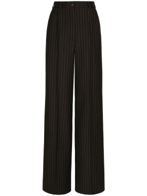 

Pinstripe-print high-waist wide-leg trousers, Dolce & Gabbana Pinstripe-print high-waist wide-leg trousers