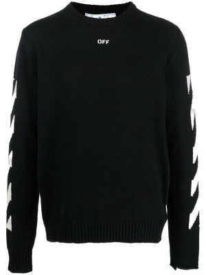 

Diag-print crew neck jumper, Off-White Diag-print crew neck jumper