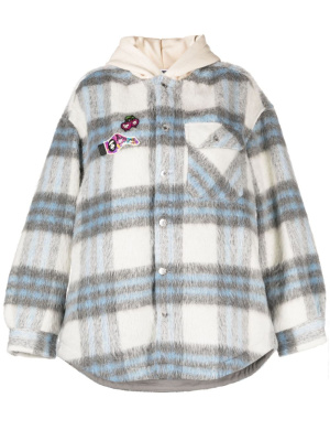 

Logo-patch brushed shirt, AAPE BY *A BATHING APE® Logo-patch brushed shirt