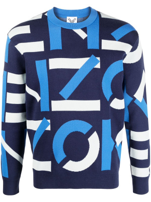 

Intarsia-knit logo sweatshirt, Kenzo Intarsia-knit logo sweatshirt