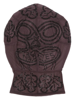

Graphic-print crystal-embellished face mask, Walter Van Beirendonck Graphic-print crystal-embellished face mask