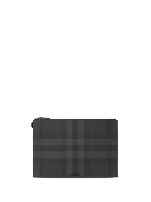 

Edin checked leather clutch bag, Burberry Edin checked leather clutch bag