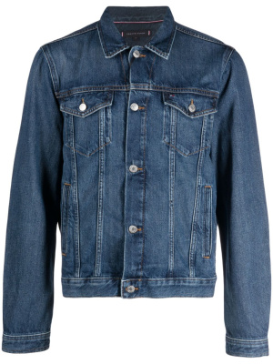 

Logo-embroidered cotton denim jacket, Tommy Hilfiger Logo-embroidered cotton denim jacket