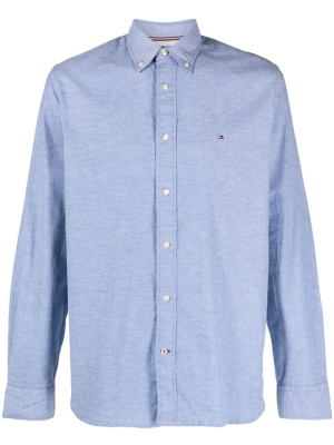 

Logo-embroidered oxford shirt, Tommy Hilfiger Logo-embroidered oxford shirt