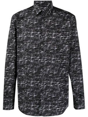 

Autograph-print cotton shirt, Karl Lagerfeld Autograph-print cotton shirt