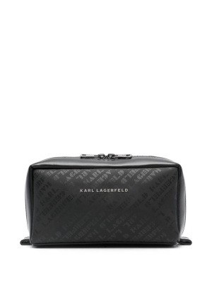 

Logo-jacquard zip-up wash bag, Karl Lagerfeld Logo-jacquard zip-up wash bag