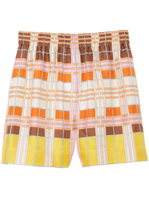 

Geometric-patterned silk shorts, Burberry Geometric-patterned silk shorts