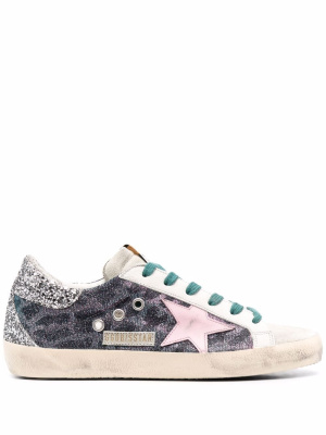 

Super-Star leopard-print glitter sneakers, Golden Goose Super-Star leopard-print glitter sneakers