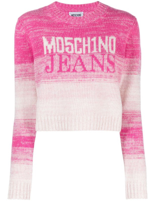 

Intarsia-knit logo gradient-effect jumper, MOSCHINO JEANS Intarsia-knit logo gradient-effect jumper