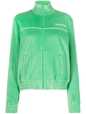

Towelling-finish embroidered-logo jacket, Sporty & Rich Towelling-finish embroidered-logo jacket