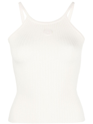 

Ribbed-knit logo-patch top, Sporty & Rich Ribbed-knit logo-patch top