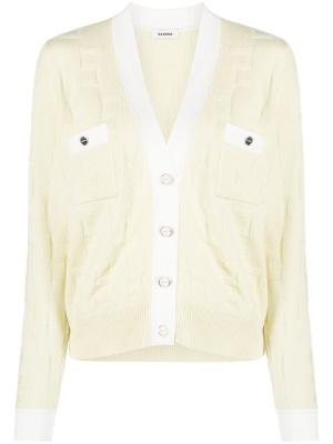 

Logo embossed-knit buttoned cardigan, SANDRO Logo embossed-knit buttoned cardigan