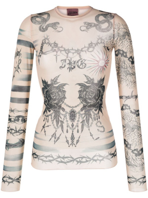 

Tattoo-print long-sleeved top, Jean Paul Gaultier Tattoo-print long-sleeved top