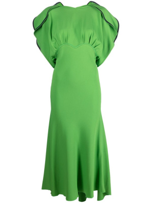 

Drape-sleeve midi dress, Victoria Beckham Drape-sleeve midi dress
