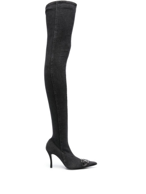 

90mm thigh-high denim boots, Diesel 90mm thigh-high denim boots