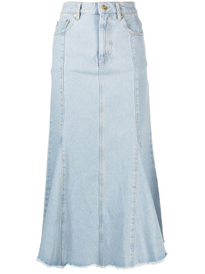 

Denim peplum midi skirt, GANNI Denim peplum midi skirt