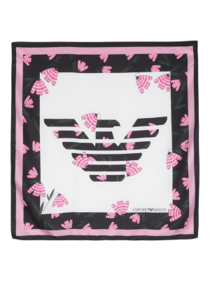 

Logo-print silk scarf, Emporio Armani Logo-print silk scarf