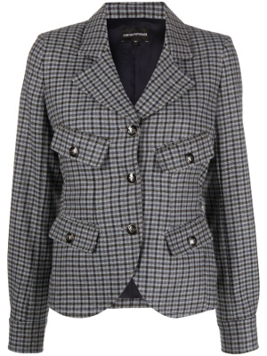 

Single-breasted gingham blazer, Emporio Armani Single-breasted gingham blazer