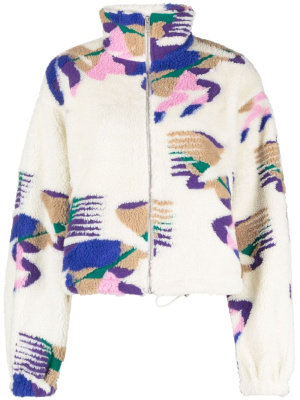 

Mackensy abstract-pattern fleece jacket, ISABEL MARANT Mackensy abstract-pattern fleece jacket